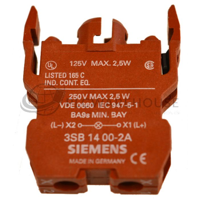 1St 230V/AC Frontbef. Lampenfassung Bajonett Ba9s Lampen Siemens 3SB1400-2N 